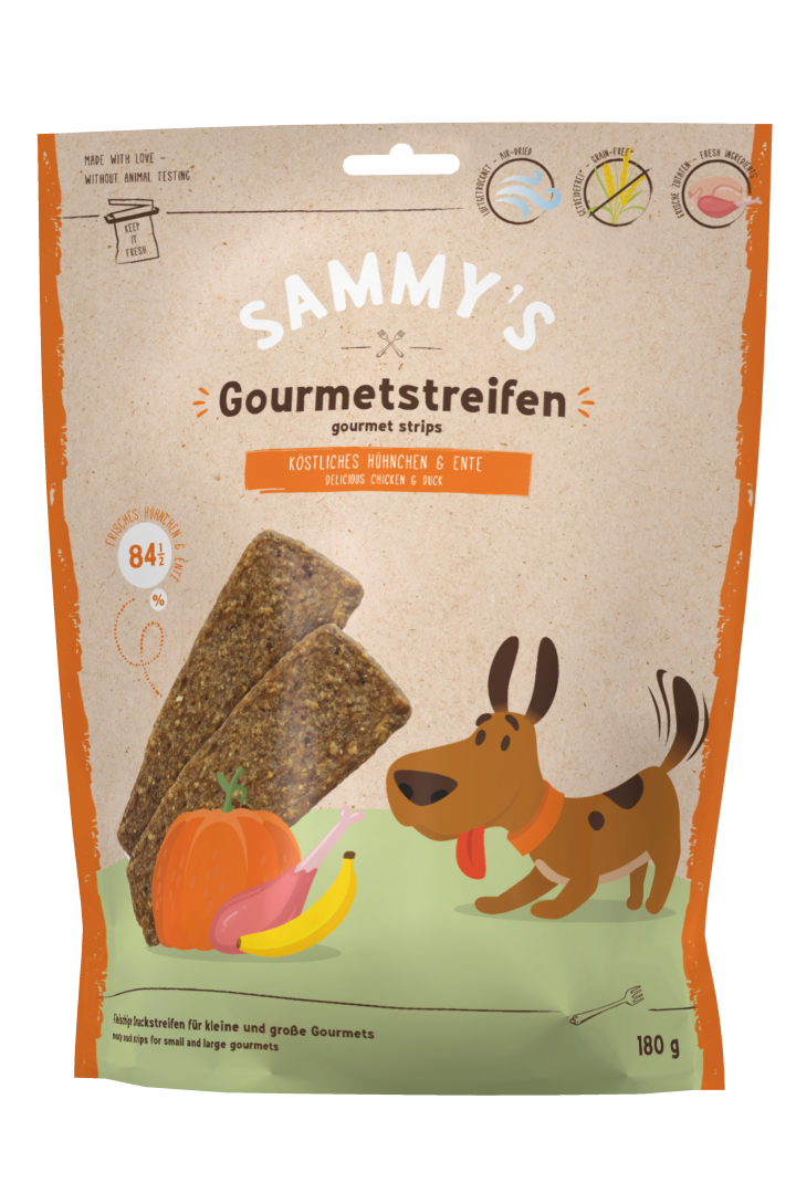 SAMMY'S Hundesnacks Hundeleckerli Sammy's Gourmetstreifen Hühnchen & Ente